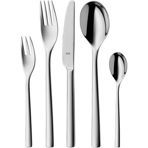 Silit Trend Besteck Set 6 Personen, 30-teilig, Monobloc-Messer, Crominox Edelstahl poliert, rostfrei, kratzbeständig, langlebig, spülmaschinengeeignet Silit Trend Besteck Set 6 Personen, 30-teilig, Monobloc-Messer, Crominox Edelstahl poliert, rostfrei, kratzbeständig, langlebig, spülmaschinengeeignet von Silit