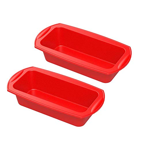 Siliz Silikonform Brotbackform, 2er Set silikon backform für Kuchen und Brote, Antihaftende kastenform kuchen 27,5 x 14 x 6,5 CM von Siliz