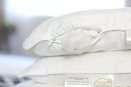 Silk Bedding Direct. Luxus Paar Kissen Mit Maulbeerseiden Füllung. 40cm x 40cm. Hypoallergen. Zertifizierung, Oeko-TEX® von Silk Bedding Direct