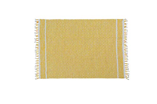 Dmora Ontario moderner Teppich, Kelim-Stil, 100% Baumwolle, beige, 110x60cm von Dmora