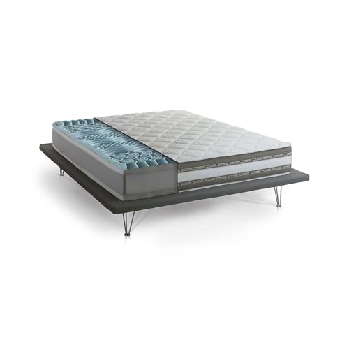 Talamo Italia - Teodora-Doppelmatratze, Memory Foam- und Gel-Matratze mit 9 differenzierten Zonen, 100 % Made in Italy, milbenhemmend und hypoallergen, 140 x 190 x 27 cm von Talamo Italia