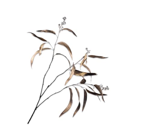 Silk-ka Künstliche Blume Seide Eukalyptuszweig Gold 98 cm von Silk-ka