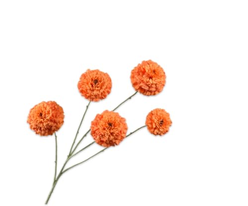 Silk-ka Künstliche Blume – Seidenblume, Tagetes-Zweig, Orange, 91 cm von Silk-ka