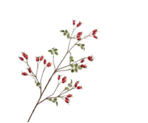 Silk-ka Kunstblume - Kunstzweig Hagebuttenzweig Rot 95 cm von Silk-ka