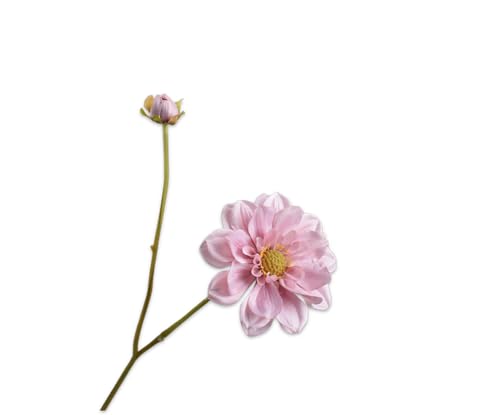 Silk-ka Kunstblume - Seidenblume - Kunstzweig Dahlienstiel rosa 48cm pro 3 Stück von Silk-ka