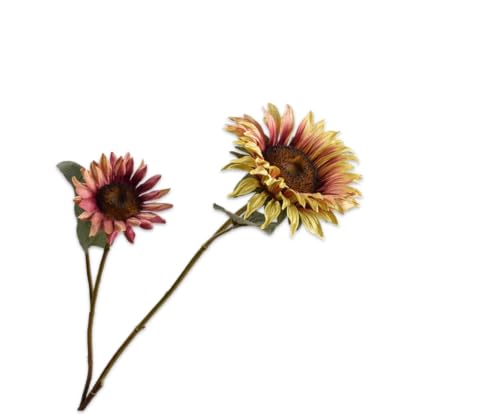 Silk-ka Kunstblume - Seidenblume Sonnenblumenzweig Rot-Gelb 75cm Silk-ka Kunstblume - Seidenblume Sonnenblumenzweig Rot-Gelb 75cm von Silk-ka