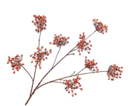 Silk-ka Kunstblume-Seidenblumen Beerenzweig Seide Orange 96 cm von Silk-ka