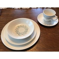 1950S Taylor Smith Dinner Ware 5 Stück Tisch-Setting String Muster Seltenes Fundstück von SilkPursesNSowsEars