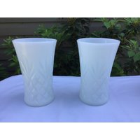 Milchglas Ananas Muster Becher Bauernhaus Wasser, Saft, Tee, Milch Bar Glas von SilkPursesNSowsEars