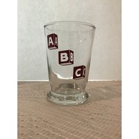Vintage Kinder Abc Glas Trinkglas 1950Er Jahre von SilkPursesNSowsEars