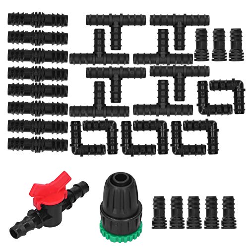 SilkRoadSupply 34pcs Set Tropfbewässerung Kit G1/2 Wasserhahnadapter T -Shinte -Stecker Sprühwässerung Vorschub Abs Material Barb Design für Gartenbetten Gewächshausfarmen von SilkRoadSupply