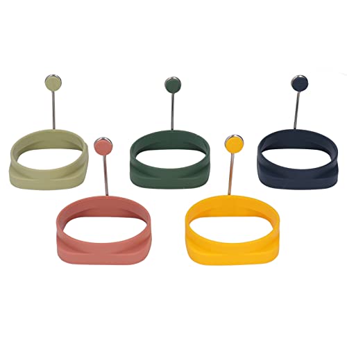 SilkRoadSupply Griff Eier Frittierringe Silikon doppelseitige Eierringe Quadrate runde Dual verwenden Omelettform Lebensmittelqualität Material Wärme Isolierung Griff zum Frühstück von SilkRoadSupply