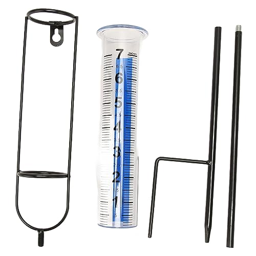 SilkRoadSupply Regen 7 Zoll Kapazität Abnehmbare Regenmessung mit Stab Stilvolles stabiles Design Klare Skala Einstellbare Höhe Robustes Rohr für Garten Ras von SilkRoadSupply