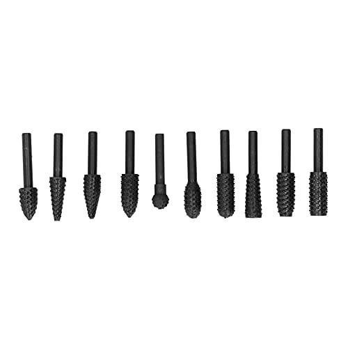 SilkRoadSupply Schnitzbit Set 10pcs Elektrisch rotatable Effiziente multifunktionales Schleifenkopf -Metall -Gravur -Werkzeug für Holzplastik Gummi professionelle Tischler DIY -Pro von SilkRoadSupply