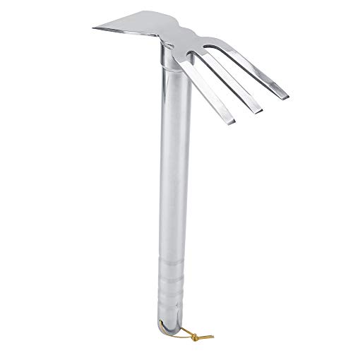 SilkRoadSupply Stahl Mini -Rechen Gummi Griff kurzer Klauen Rake Kultivierer Gartenwerkzeug Outdoor Outdoor Utmärkt für Gartenarbeit und Landschaftsgestaltung langlebiger Metall- u von SilkRoadSupply