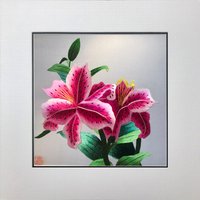 König Seide Kunst Handarbeit Stickerei Blume Lilie 36059 von SilkartAustralia