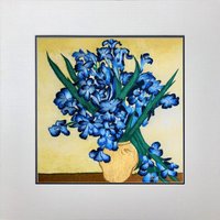 König Seide Kunst Handarbeit Stickerei Blumen Van Gogh Iris 36055 von SilkartAustralia