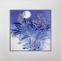 König Seide Kunst Handgemachte Stickerei Blumen Blau Iris 36014 von SilkartAustralia