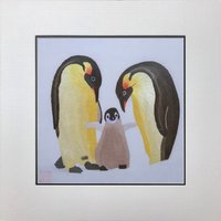 König Seide Kunst Stickerei Ozean Strand Tiere Pinguine 31057 von SilkartAustralia