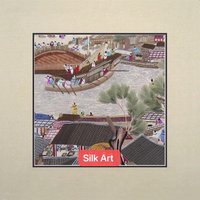 König Seide Kunst Handgemachte Stickerei Riverside Szene Am Qingming Festival 37121 von SilkartAustralia