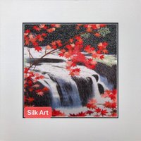 Königsseide Kunst Handarbeit Stickerei Wasserfall 37042 von SilkartAustralia