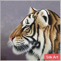 Königsseide Kunst Handarbeit Natur Tiere Tiger 34146 von SilkartAustralia