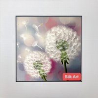 Königsseide Kunst Handarbeit Stickerei Blumen Pusteblume 36022 von SilkartAustralia