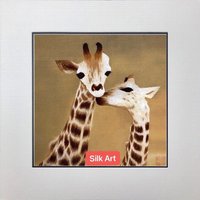 Königsseide Kunst Handgemacht Stickerei Wildtiere Afrika Tiere Giraffe 34139 von SilkartAustralia