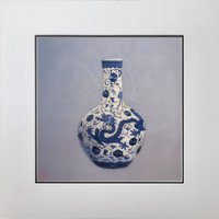 Königsseide Kunst Stickerei Blau Vase 38031 von SilkartAustralia