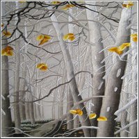 Königsseide Kunst Stickerei Landschaft Schnee Winter Wald 37116 von SilkartAustralia