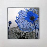 Königsseide Kunst Stickerei Lotusblume Blau 36121 von SilkartAustralia
