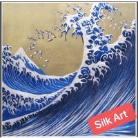 Königsseide Kunst Stickerei Meereswellen 37131 von SilkartAustralia