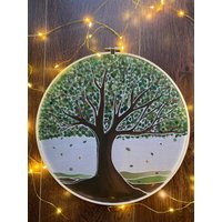 Baum Des Lebens, Suncatcher, Herbst Dekor, Handbemalt, Baum, Blätter, Wohnkultur, Fenster Kunst, Personalisierte Geschenke, Geschenk, Muttertag von Silkdust