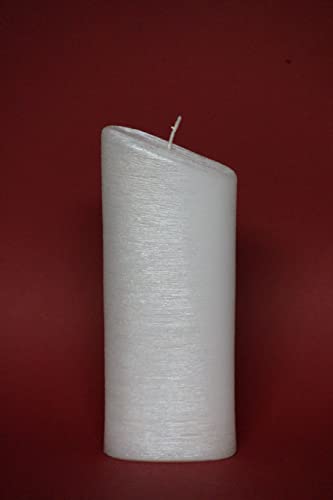 Kerzenrohling, Formenkerze "Ellipse" (groß) ; Perlmutt-Oberfläche für Taufkerzen und Hochzeitskerzen ; L-20 von Silkes-Kerzenladen