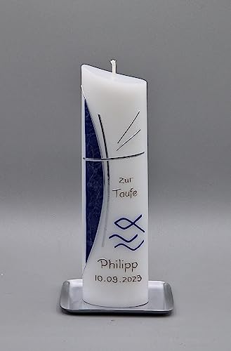 Taufkerze/Kommunionkerze, oval, 21 x 6 x 3,5 cm, inklusive Beschriftung ! A12 Taufkerze/Kommunionkerze, oval, 21 x 6 x 3,5 cm, inklusive Beschriftung ! A12 von Silkes-Kerzenladen