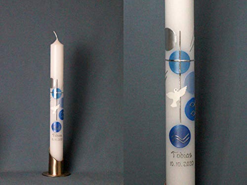 Taufkerze/Kommunionkerze 400 x 40 mm, inklusive Beschriftung und Aufbewahrungskarton ! P-108 Taufkerze/Kommunionkerze 400 x 40 mm, inklusive Beschriftung und Aufbewahrungskarton ! P-108 von Silkes-Kerzenladen