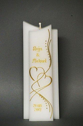 edle Hochzeitskerze mit Steinen - in Sonderform -Gold- ; inkl. Beschriftung ! I 19 edle Hochzeitskerze mit Steinen - in Sonderform -Gold- ; inkl. Beschriftung ! I 19 von Silkes-Kerzenladen
