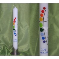 Kommunionkerze/Taufkerze - Inkl. Beschriftung Mit Name Und Datum von SilkesKerzenladen