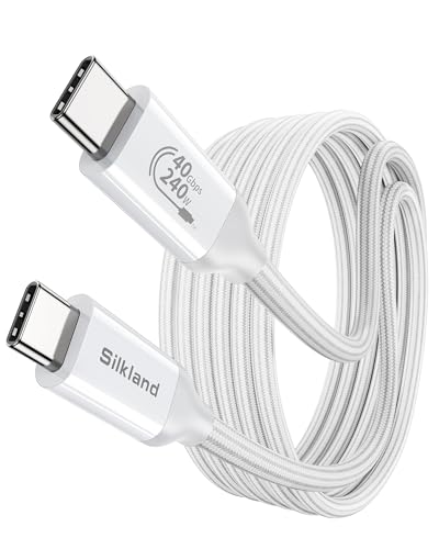 Silkland 40Gbps Thunderbolt 4 Kabel 3M Kompatibel, USB4 Datenkabel, 8K/6K/5K@60Hz 4K@144Hz, 240W PD3.1 USBC mit Thunderbolt 5 Kabel für MacBook, Mac, PSSD, Dock, iPhone 16/15 Android Auto, Laptop Silkland 40Gbps Thunderbolt 4 Kabel 3M Kompatibel, USB4 Datenkabel, 8K/6K/5K@60Hz 4K@144Hz, 240W PD3.1 USBC mit Thunderbolt 5 Kabel für MacBook, Mac, PSSD, Dock, iPhone 16/15 Android Auto, Laptop von Silkland