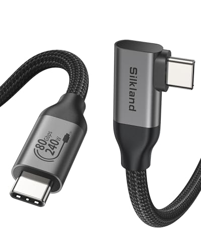 Silkland 80Gbps USB4 V2.0 für Thunderbolt 5 Kabel Winkel 1,2M bis zu 120Gbps mit Bandwidth Boost, 16K/Dual 8K, PD3.1 240W, USB C auf USB C 90 Grad für Thunderbolt 4/3, SSD, MacBook M4 Pro, Dock, eGPU Silkland 80Gbps USB4 V2.0 für Thunderbolt 5 Kabel Winkel 1,2M bis zu 120Gbps mit Bandwidth Boost, 16K/Dual 8K, PD3.1 240W, USB C auf USB C 90 Grad für Thunderbolt 4/3, SSD, MacBook M4 Pro, Dock, eGPU von Silkland