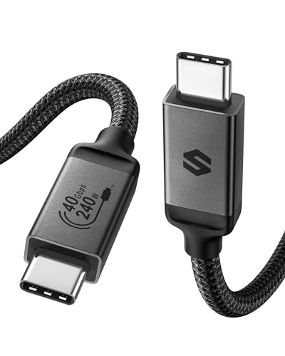 Silkland Zertifiziert USB4 Kabel mit Thunderbolt 4 Kabel, 40Gbps Datenkabel, PD3.1 240W 48V 5A Ladekabel, 8K60Hz 4K120Hz Videokabel für Macbook, iPad Pro, Dock, SSD, Display, Galaxy S24 Ultra, 1m von Silkland