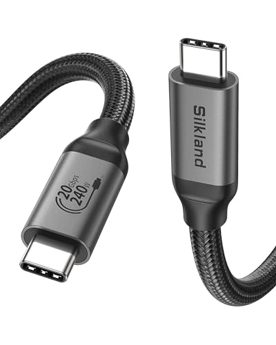 Silkland USB C 3.2 Gen2×2 Kabel 0,5M, 20Gbps Datenkabel USBC auf USBC Kabel 50CM, 240W 48V/5A PD3.1 Ladekabel, 5K@60Hz 4K@144Hz USB C Videokabel für MacBook Pro, iPad Pro, SSD, iPhone 16 15, Dock, Hub Silkland USB C 3.2 Gen2×2 Kabel 0,5M, 20Gbps Datenkabel USBC auf USBC Kabel 50CM, 240W 48V/5A PD3.1 Ladekabel, 5K@60Hz 4K@144Hz USB C Videokabel für MacBook Pro, iPad Pro, SSD, iPhone 16 15, Dock, Hub von Silkland