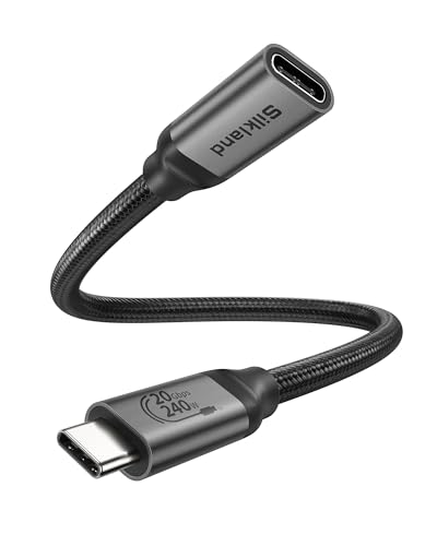 Silkland USB C Verlängerungskabel 0.5M, 20Gbps USB 3.2 Gen 2x2, 240W 48V/5A PD3.1 Ladekabel, 5K@60Hz, 4K@144Hz USB C Extension Cable für PSVR2, MacBook Pro, iPad Pro, Hub, Dock, SSD, iPhone 15 Pro Max Silkland USB C Verlängerungskabel 0.5M, 20Gbps USB 3.2 Gen 2x2, 240W 48V/5A PD3.1 Ladekabel, 5K@60Hz, 4K@144Hz USB C Extension Cable für PSVR2, MacBook Pro, iPad Pro, Hub, Dock, SSD, iPhone 15 Pro Max von Silkland