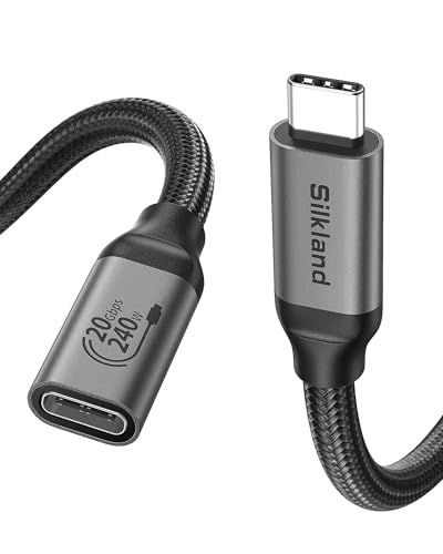 Silkland USB C Verlängerungskabel 1M, 20Gbps USB 3.2 Gen 2x2, 240W 48V/5A PD3.1 Ladekabel, 5K@60Hz, 4K@144Hz USB C Extension Cable für PSVR2, MacBook Pro, iPad Pro, Hub, Dock, SSD, iPhone 15 Pro Max Silkland USB C Verlängerungskabel 1M, 20Gbps USB 3.2 Gen 2x2, 240W 48V/5A PD3.1 Ladekabel, 5K@60Hz, 4K@144Hz USB C Extension Cable für PSVR2, MacBook Pro, iPad Pro, Hub, Dock, SSD, iPhone 15 Pro Max von Silkland