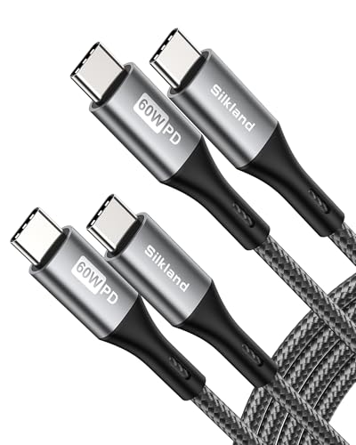 Silkland USB C auf USB C Kabel 2M 2Stück, 3A 20V 60W, PD 3.0 & QC 4.0+, Typ C Ladekabel für iPhone 15/Pro/Pro Max/Plus, Samsung S24/S24 Ultra/S23/S22/S21, iPad Pro/Air 5/Mini 6, MacBook Air/Pro, Pixel Silkland USB C auf USB C Kabel 2M 2Stück, 3A 20V 60W, PD 3.0 & QC 4.0+, Typ C Ladekabel für iPhone 15/Pro/Pro Max/Plus, Samsung S24/S24 Ultra/S23/S22/S21, iPad Pro/Air 5/Mini 6, MacBook Air/Pro, Pixel von Silkland