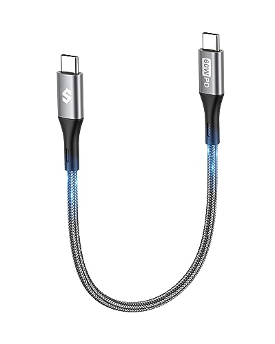 Silkland USB C auf USB C Kabel 30CM Kurz [3A/20V 60W] PD 3.0 & QC 4.0+, 0.3M USBC Kabel für iPhone 15/Pro/Pro Max/Plus, Samsung S24/S24 Ultra/S23/S22/S21, iPad Pro/Air 5/Mini 6, MacBook Air/Pro, Pixel von Silkland