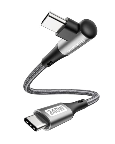 Silkland USB C auf USB C Kabel Kurz 30CM Winkel 240W 48V/5A, PD3.1&QC4.0+ Ladekabel 90 Grad für Android Auto, iPhone 16 15/Pro Max, Samsung S24 Ultra S23 S22 S21, MacBook Pro/Air, iPad Pro/Mini, Pixel von Silkland