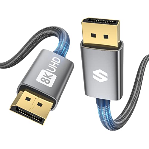 Silkland Displayport Kabel 1.4 1M [VESA-Zertifiziert], 4K@144Hz, 2K@240Hz, 8K@60Hz, 2K@144Hz/165Hz, HBR3 32.4Gbps, HDR, DSC 1.2, HDCP 2.2, G-Sync&FreeSync, DP 1.4 Kabel für Gaming-Monitor, Grafikkarte von Silkland