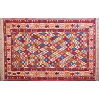 Handgeknüpfter Sumak Vintage Teppich 222 Glory 2 3' 3 "x 4' 11" von SilkroadExotics