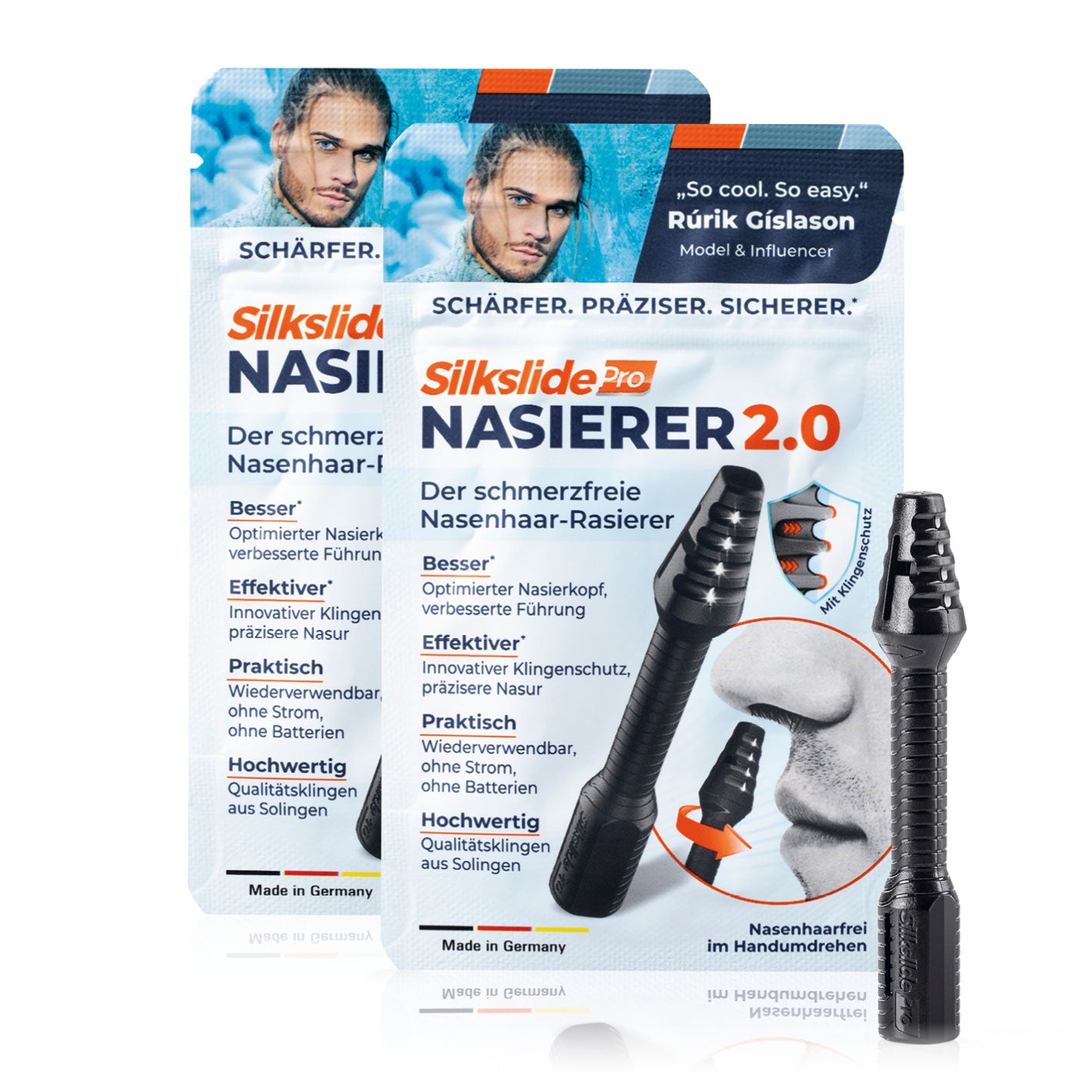Pro Nasenhaartrimmer - Nasierer 2.0 - 2er-Set von Silkslide Pro